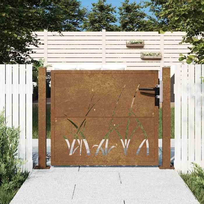 vidaXL Portail de Jardin, Portillon de Patio, Barrière de Sécurité, Porte d'Extérieure, Anthracite 105x105 cm Acier 153173