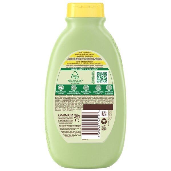 Garnier Ultra Doux - Šampūnas su švelniu moliu ir kedro citrina - greitai riebaluojantiems plaukams<br>300ml