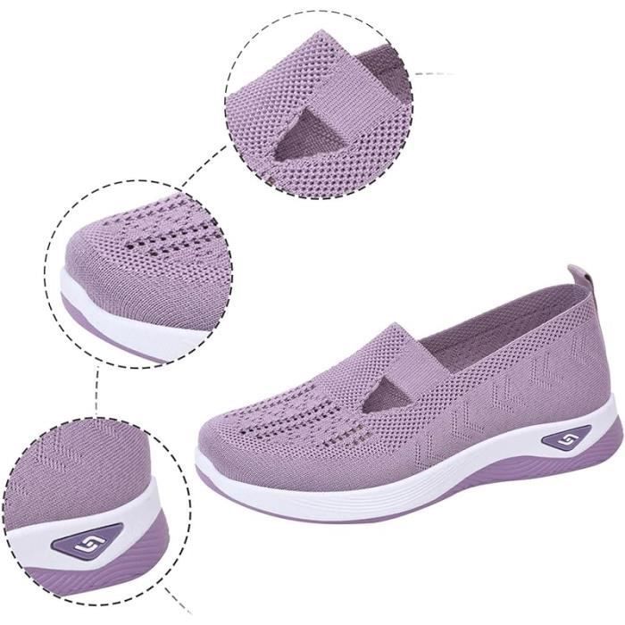 Zapatillas deportivas ortopédicas para mujer - Marca - Modelo - Morado - Transpirables - Cómodas