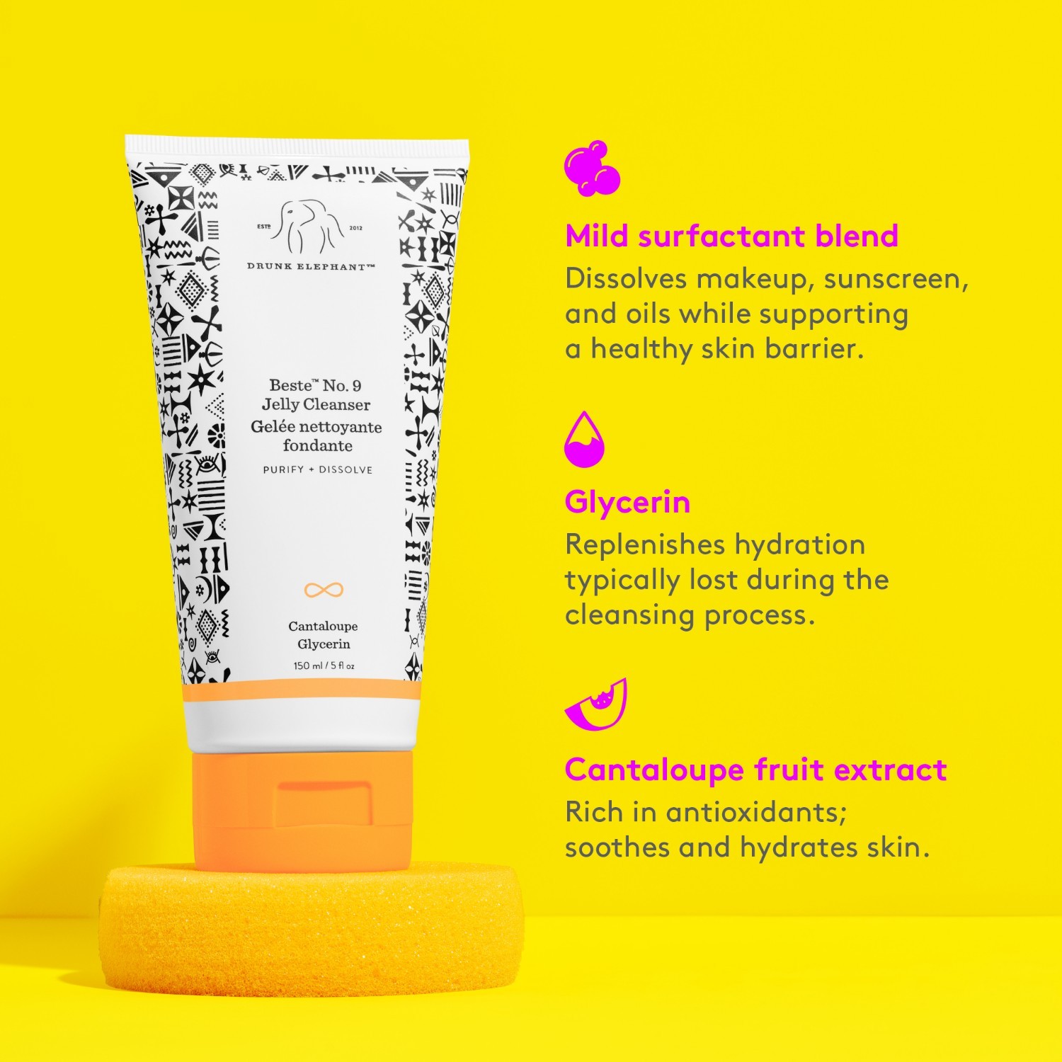 Drunk Elephant tīrīšanas želeja BEST™ Nr. 9 želejas tīrīšanas līdzeklis - 150 ml