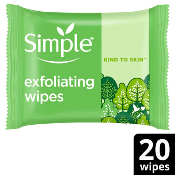 Simple Kind to Skin biologisch abbaubare Peeling-Tücher, 20 Stück