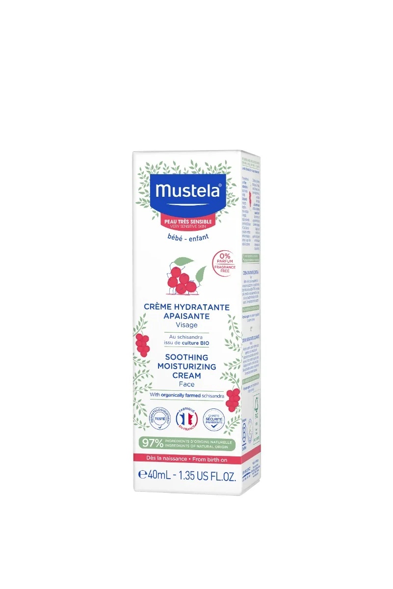 MUSTELA Mustela nomierinošais sejas krēms 40 ml Paaugstinātas jutības ādai