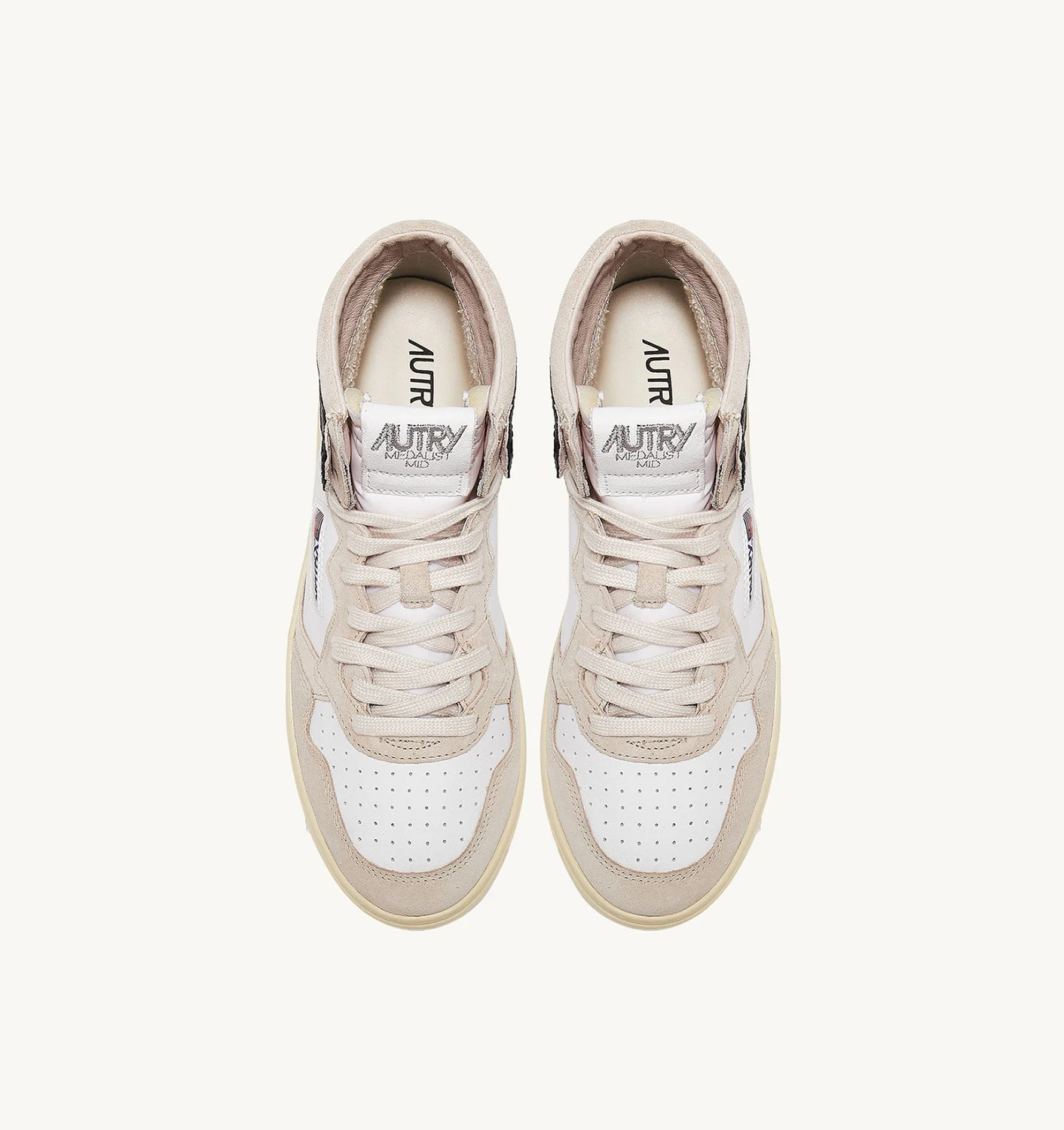 Adidași Medalist Mid din piele și piele întoarsă alb-negru