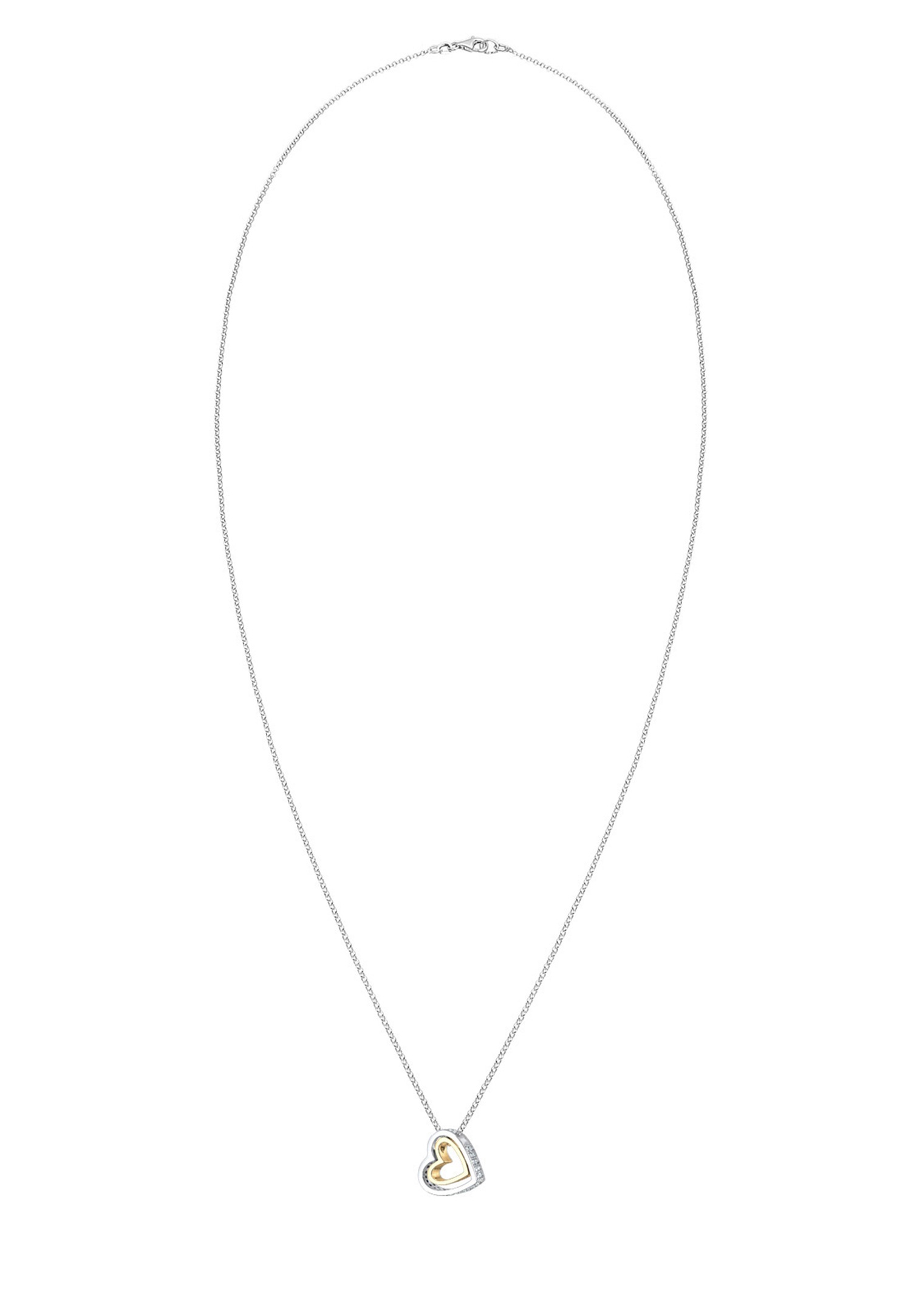 Elli Femmes pendentif cœur fiançailles cristaux en argent sterling 925