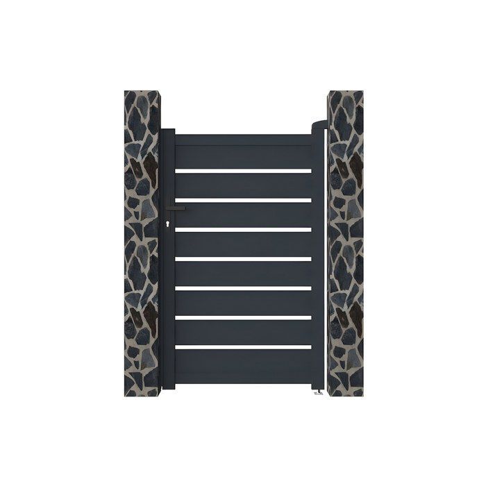 Cancello a battente in alluminio, design traforato, L103 x H165 cm, antracite - PRIMO
