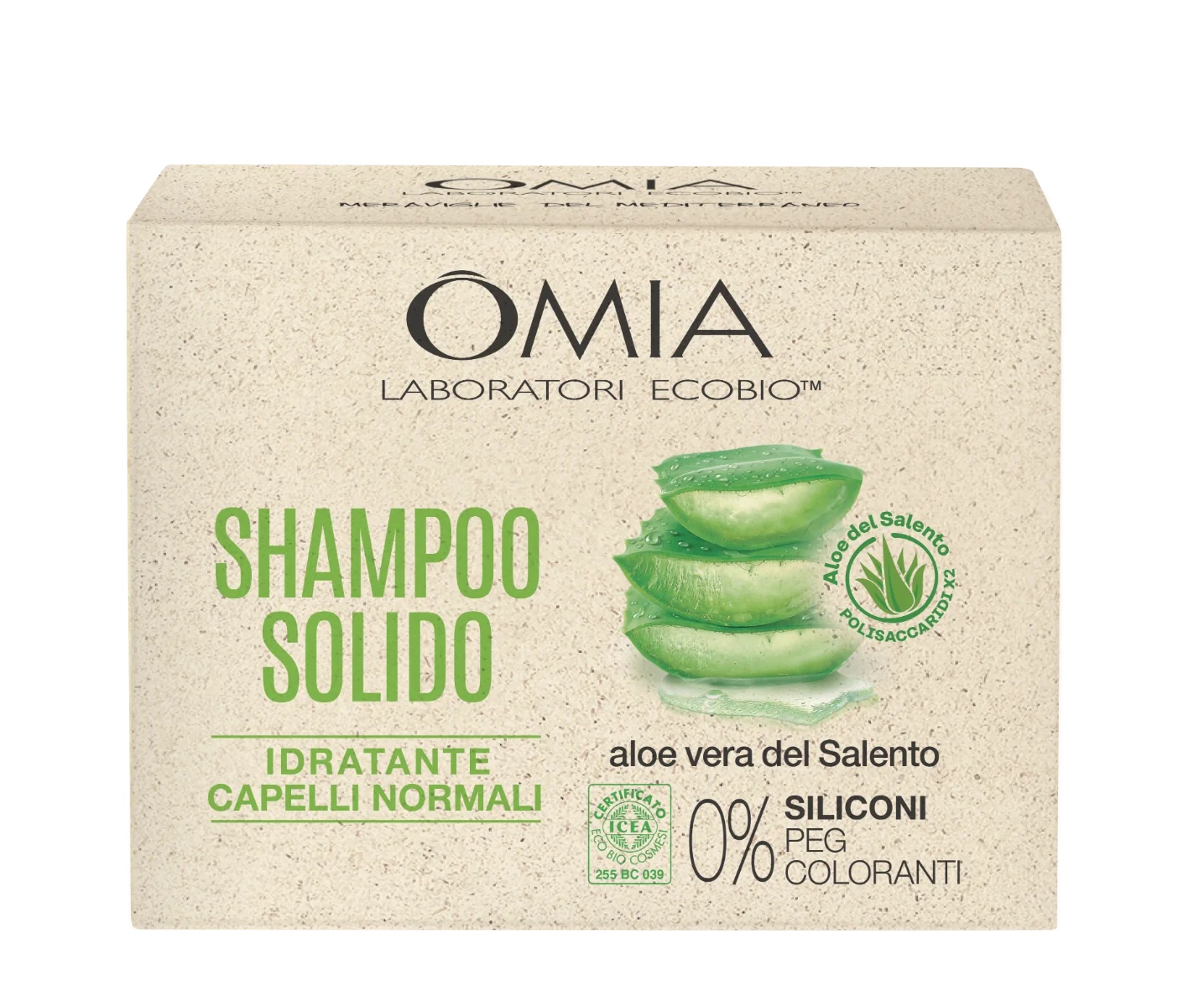 OMIA Omia Haarverzorging vaste shampoo met aloë vera 50 ml hydraterende werking