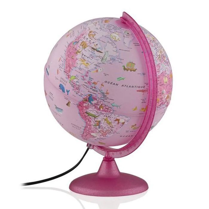 TECNODIDATTICA - Globo PINK ZOO, iluminado, 25 cm, ilustrado