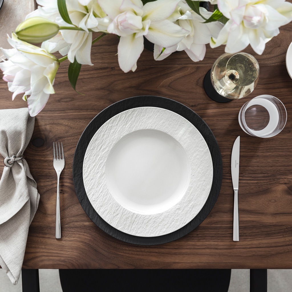 Villeroy & Boch pietų lėkštė „Manufaktur Rock Blanc“ – 1 vnt.