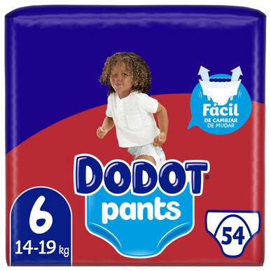 Dodot Pants 14–19 kg Størrelse 6 Lekkasjesikre babybleiebukser 54 enheter
