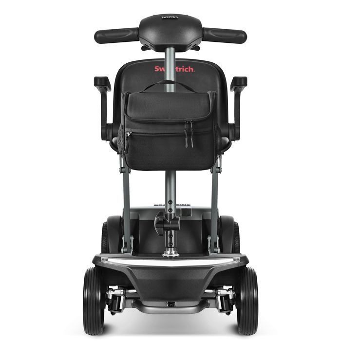 Scooter eléctrico de 4 ruedas AIR TRAVELLER, 180 W, asiento plegable, autonomía de 15 km, batería de litio de 12 Ah, movilidad para personas con movilidad reducida y personas mayores - Negro