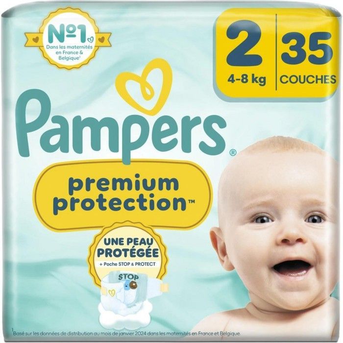 Pampers Premium Protection Taille 2 bébé 4-8Kg x35