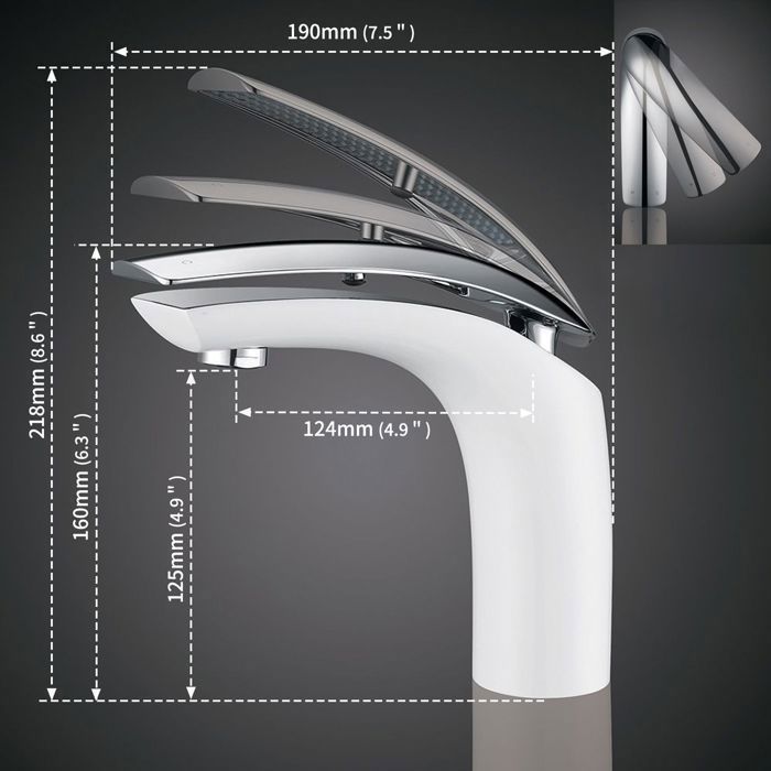 HOMELODY White Chrome Basin Mixer Tap - Elegant Design Bathroom Faucet