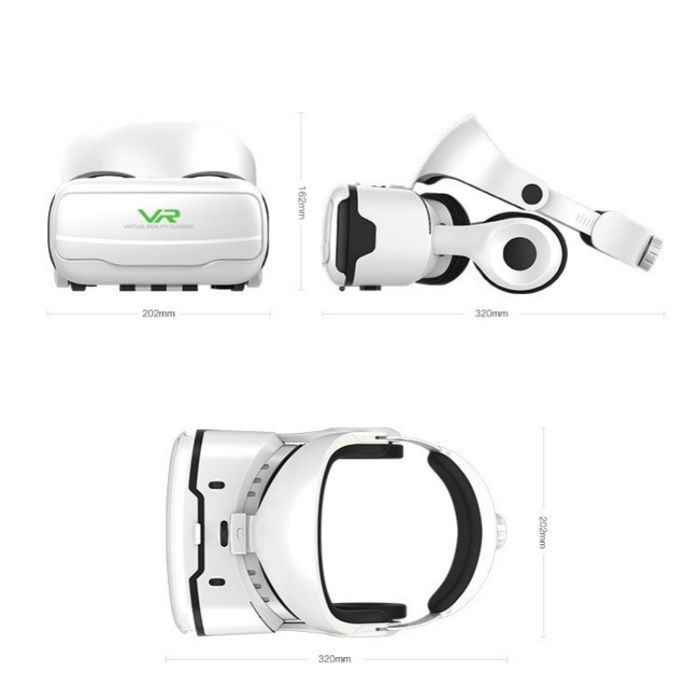 Casque de réalité virtuelle 3D, confortable pour les yeux, design ergonomique, blanc