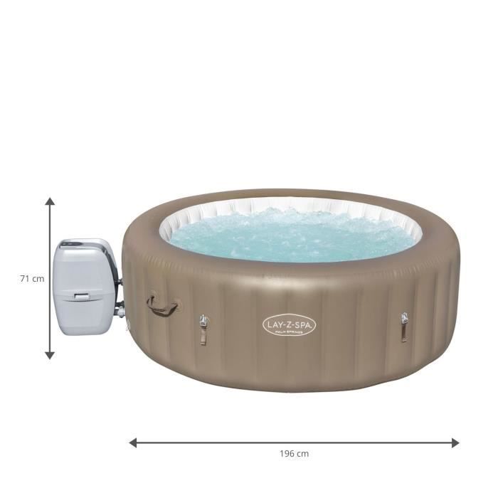 Bañera de hidromasaje inflable redonda Lay-Z-Spa con resortes tipo palmera y chorros de aire - BESTWAY - 60017