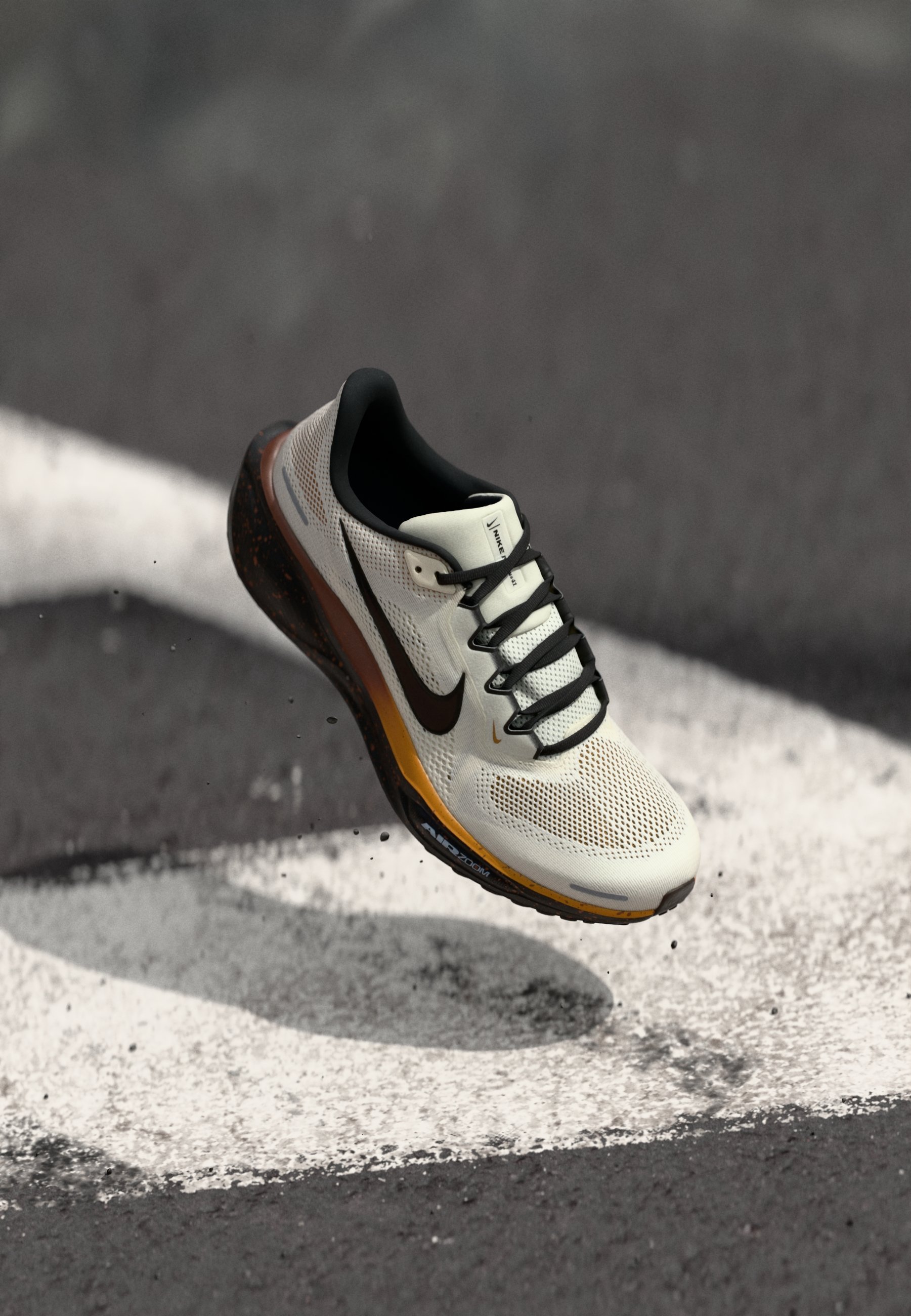 Nike Performance AIR ZOOM PEGASUS 41 - Hardloopschoenen voor op de weg - zacht parelmoer/fluweelbruin/woestijnoker/faunabruin/zwart