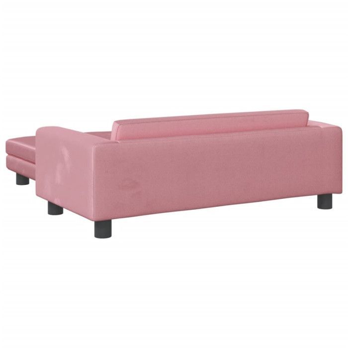 vidaXL Canapé avec repose-pied pour enfants rose 100x50x30 cm velours 3196410