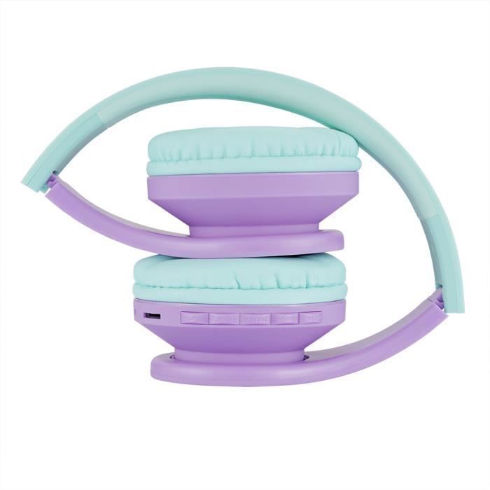 Kinderkoptelefoon - POWERLOCUS - P1Kids - Bluetooth - Turquoise-violet - Opvouwbaar