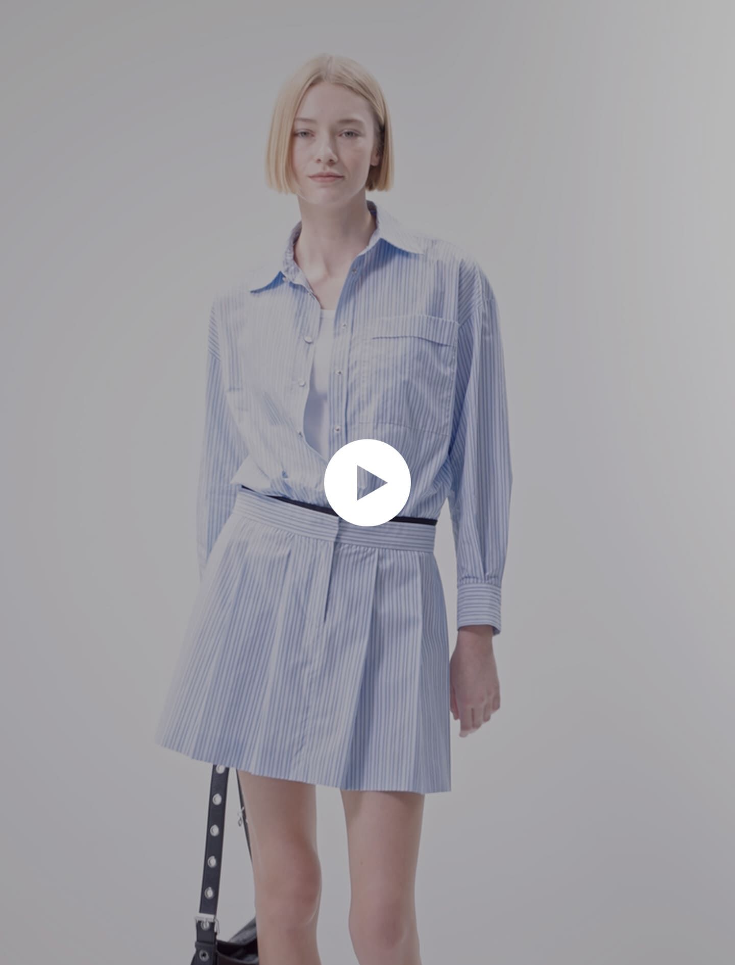 Rochie scurtă cu cămașă - Albastră