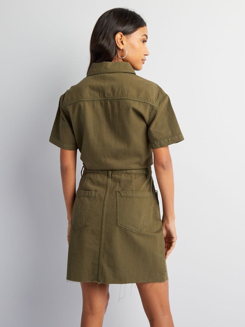 Vestido jeans - cáqui