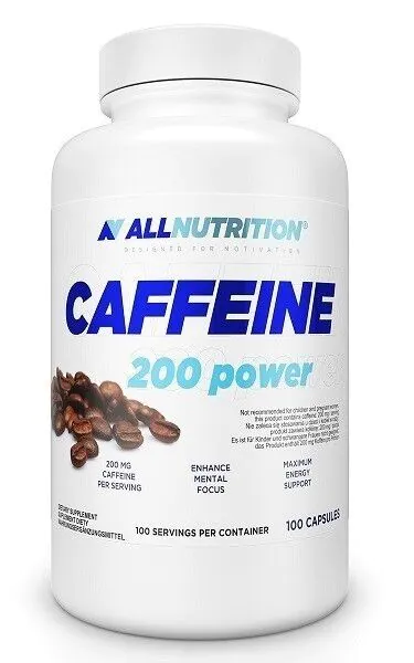 Allnutrition Caffeine 200 Power, Suplement diety z kofeiną, Kapsułki