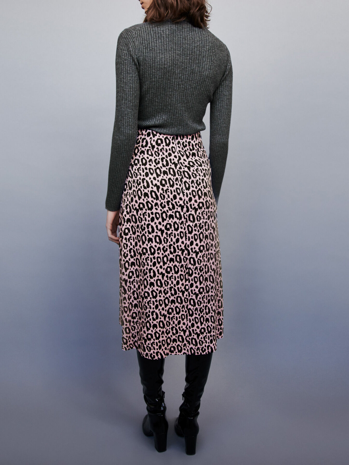 Roze midi-rok