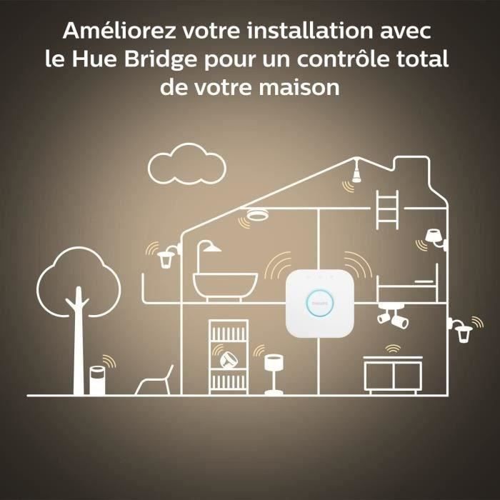 Philips Hue White, ampoule LED connectée E27, équivalent 60W, 800 lumen, compatible Bluetooth, Pack de 4