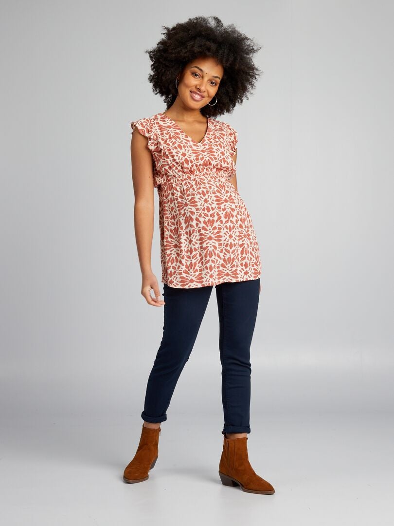 Blusa premamá con volantes - ROJA