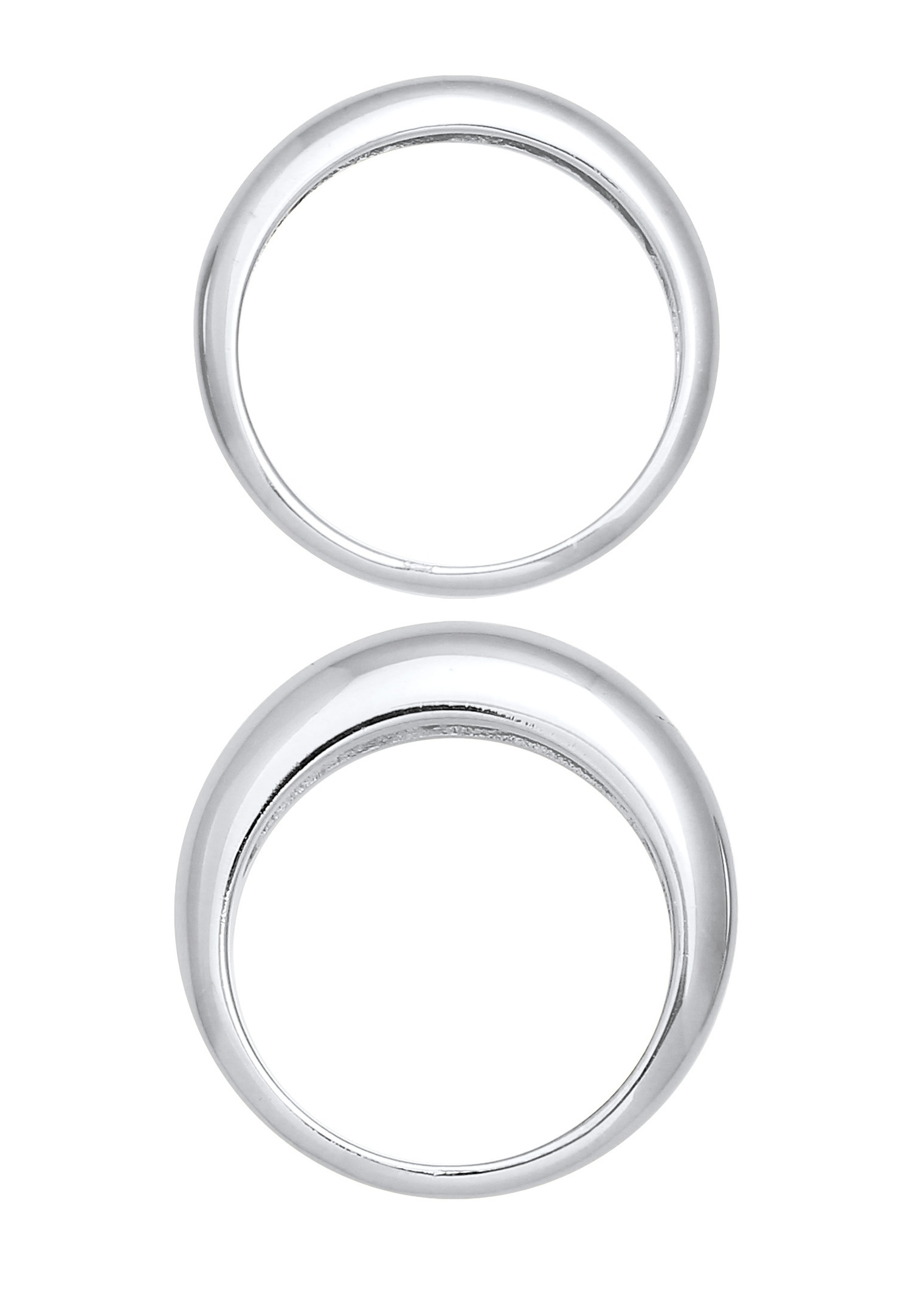 Elli PREMIUM Jeu de bagues pour femmes - Basic Chunky Trend Blogger en argent sterling 925