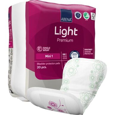 Abena Light Premium Discreet Single Wrap Mini 1 Apósito diario discreto y transpirable 20 unidades 20 unidades