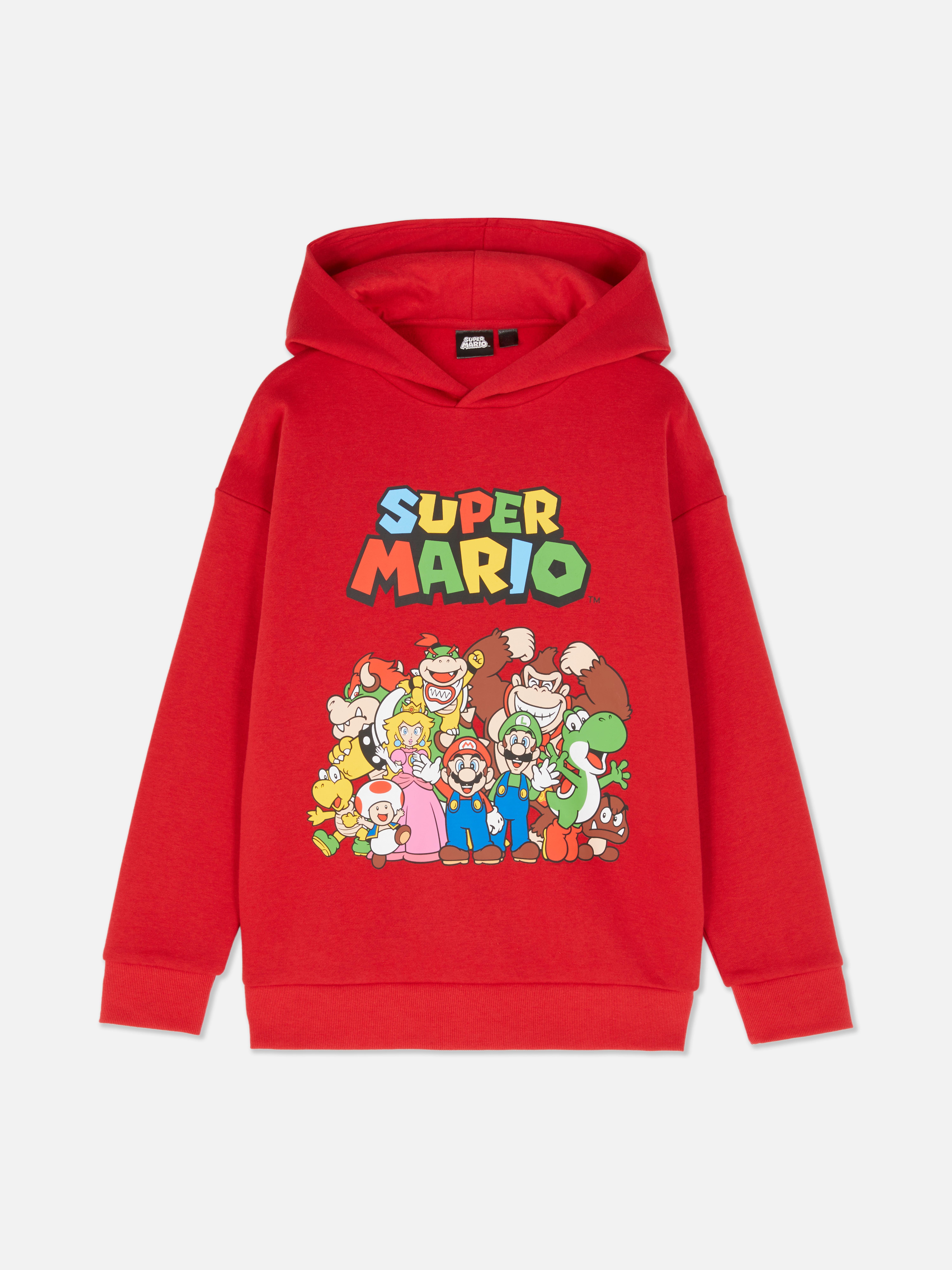 Hanorac cu imprimeu Super Mario Hanorac cu manșete striate și imprimeu Super Mario