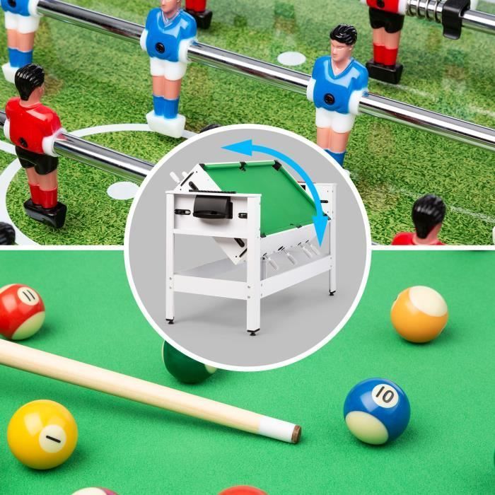 Klarfit Spin 2-in-1 Games Table: Foosball & Billiards - White