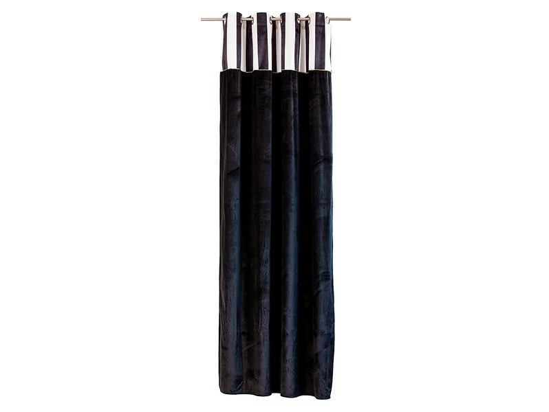 Zasłona Chic Lane przelotki 140x270 cm czarno-biała