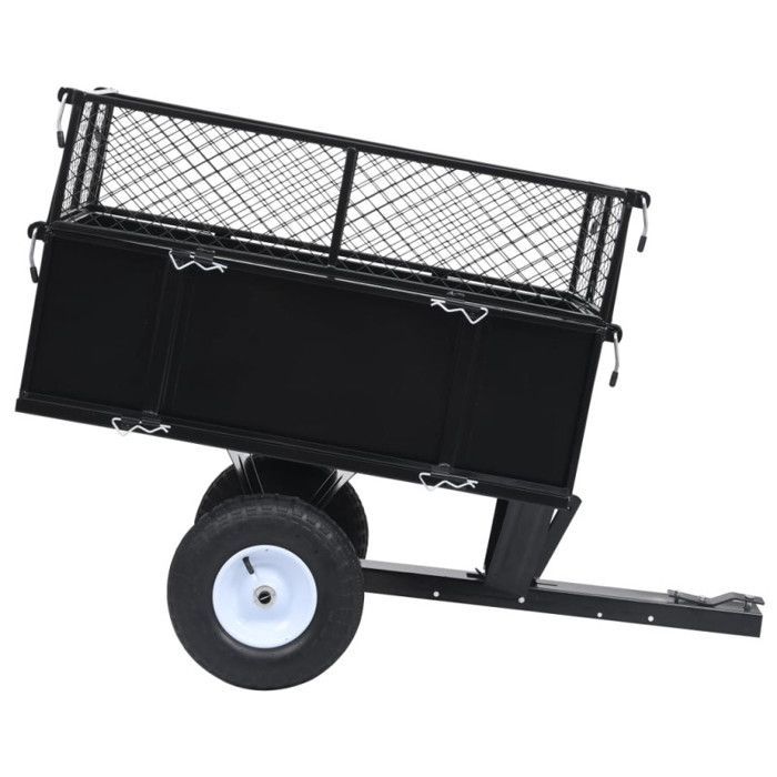 Remolque basculante para cortacésped, capacidad de carga de 150 kg.