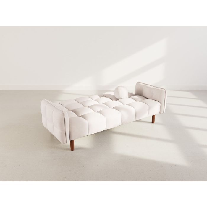 Adam - Divano letto a 2 posti con meccanismo click-clack in tessuto testurizzato - Beige