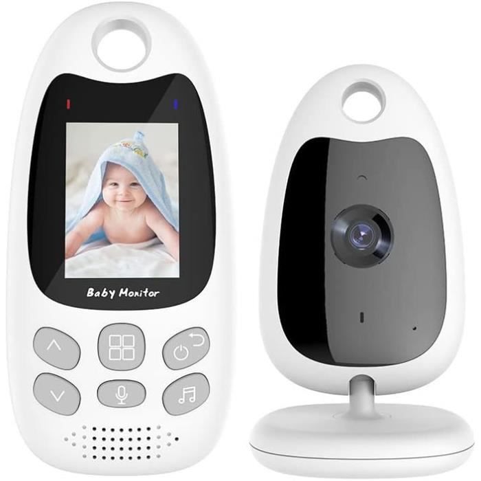 Câmera de monitoramento de bebês MAGICFOX 2.4 GHz com sensor de temperatura, comunicação bidirecional e visão noturna.