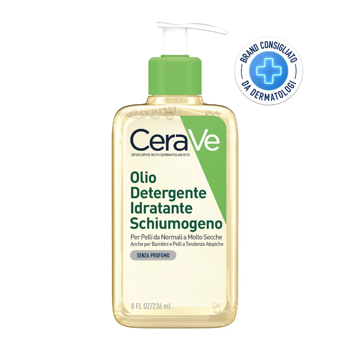 Huile nettoyante hydratante CERAVE CeraVe 236 ml Nettoie, hydrate et apaise. Contient 3 céramides essentiels, des triglycérides et du squalène.