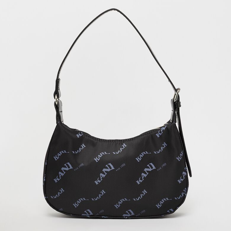 Schoudertas met golvende retroprint over de hele tas