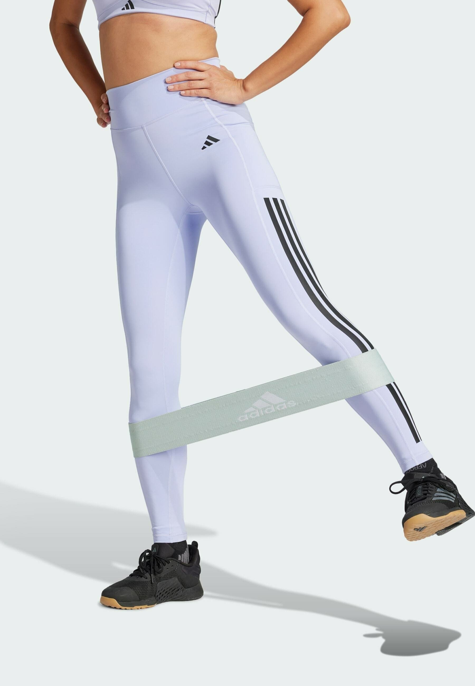 Legging long adidas Performance OPTIME 3-Stripes - teinte violette
