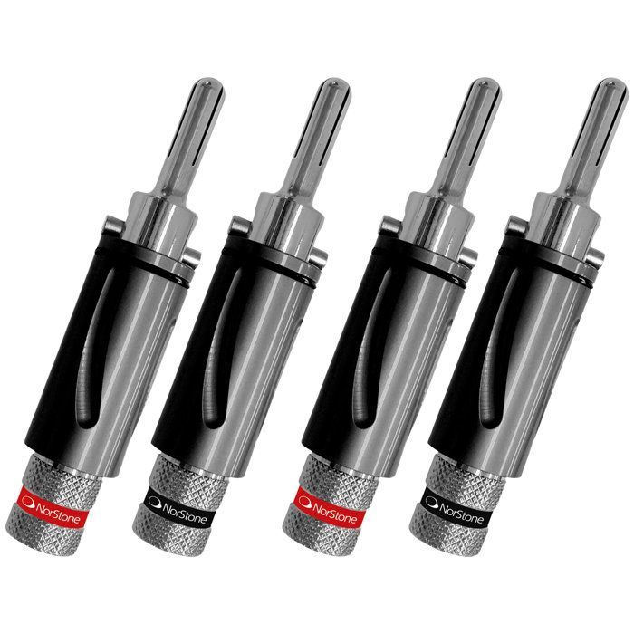 Prise banane - Norstone - BLS-500 - Cuivre plaqué argent - Lock'In system - Lot de 4