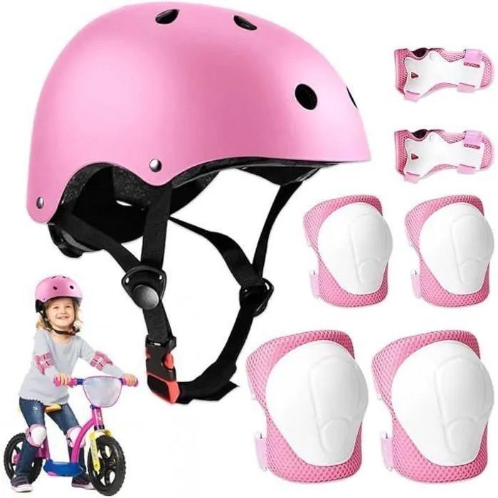 Casque Protection pour Roller, Skateboard, Vélo, Trottinette pour Enfant 3 à 7 ans, ROSE