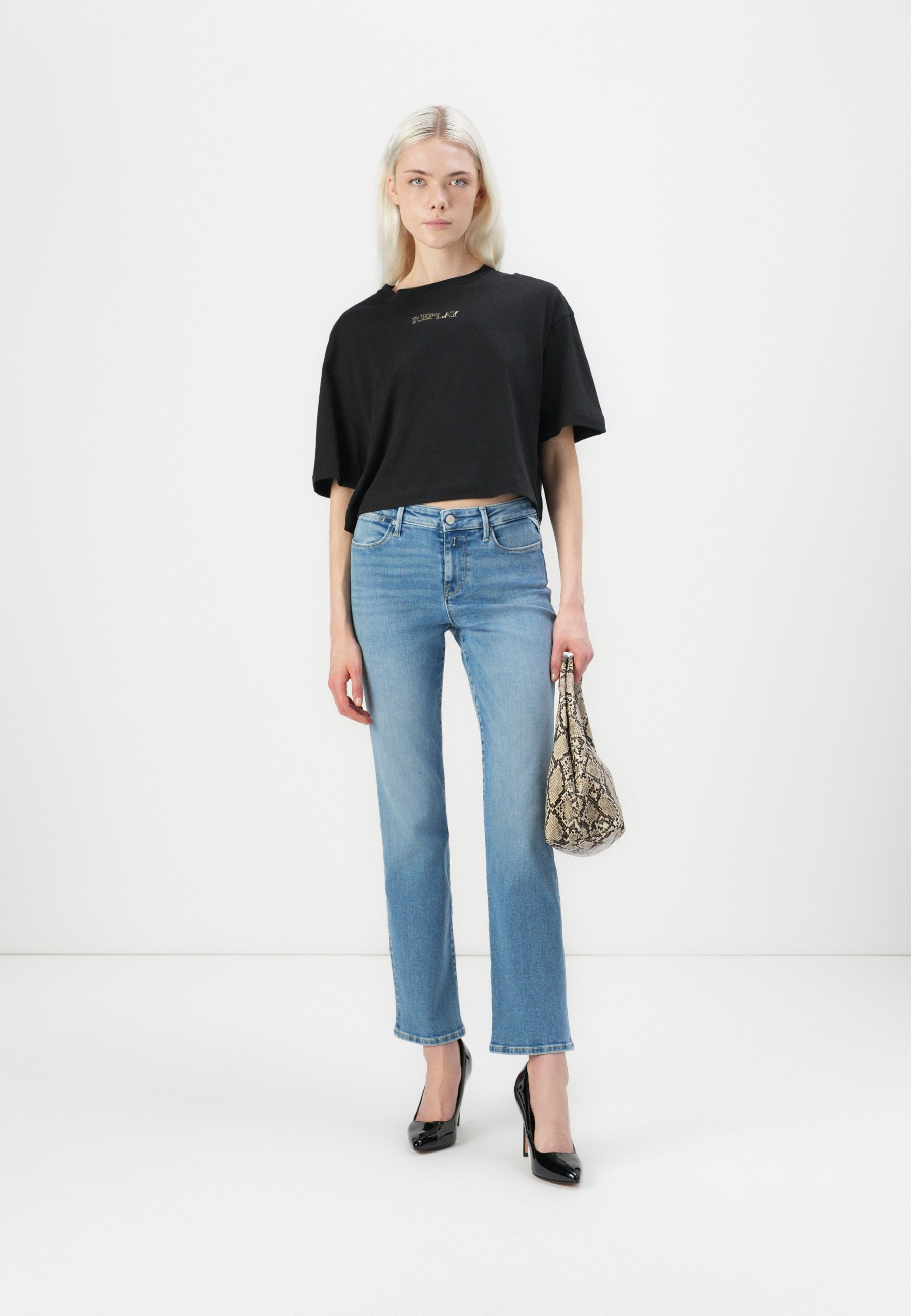 Replay Print T-shirt - zwart