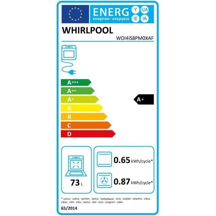 Forno da incasso - WHIRLPOOL - WOI4IS8PM0XAF - 73 L - Pulizia pirolitica - Acciaio inox - Classe energetica A+