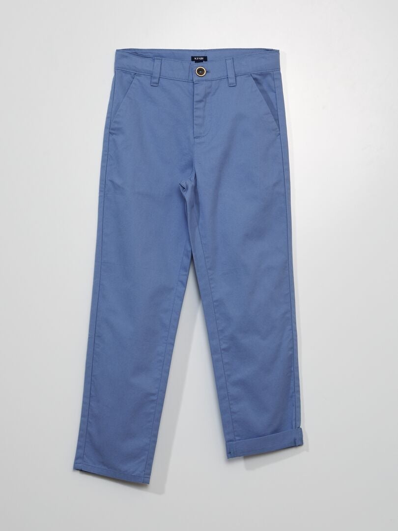 Effen chino broek - BLAUW