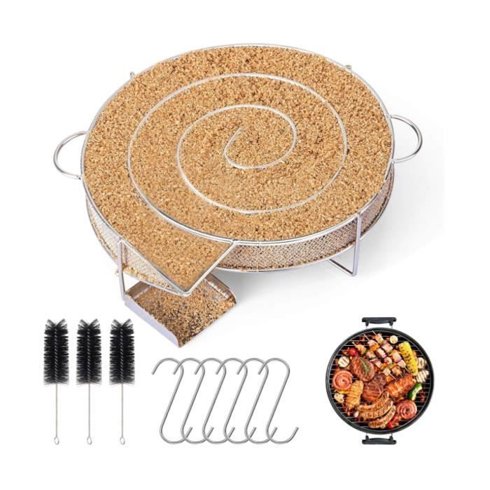 Générateur de fumée froide - Inox - 20x20x5cm - 6 crochets à viande - 3 brosses - Fumage à froid facile