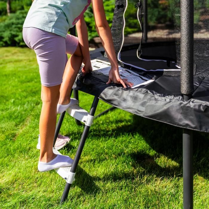 THUNDER® ELITE Trampoline Ø 304-312cm 10FT | Voor kinderen | Compleet pakket met veiligheidsnet | EN71 en TÜV GS gecertificeerd | Zwart