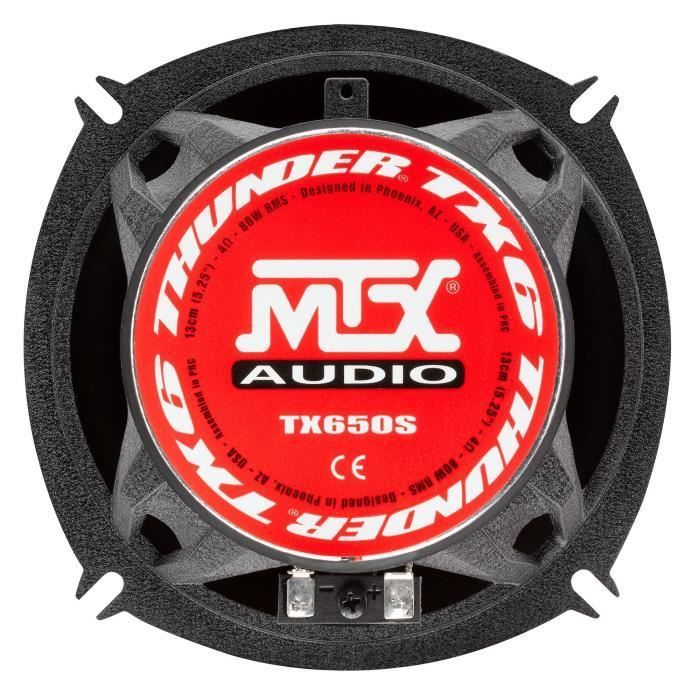Kit a 2 vie - MTX AUDIO - 13 cm - 4Ω - 80 Wrms - Telaio in alluminio - Bobina mobile TIL da 30 mm - Tweeter al neodimio da 28 mm