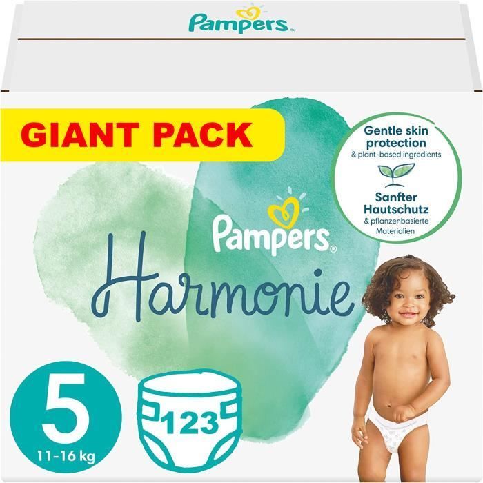 PAMPERS HARMONIE TALLA 5 123 PAÑALES (11-16 KG)