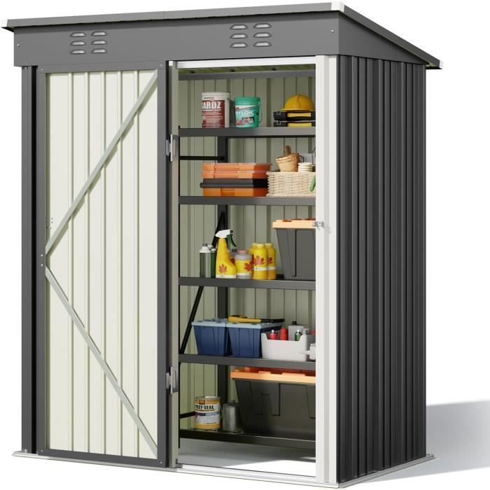 Casetta da giardino - BEALIFE - BEALIFE 162x94x182 cm - Acciaio zincato - Porta con serratura - Impermeabile e resistente ai raggi UV