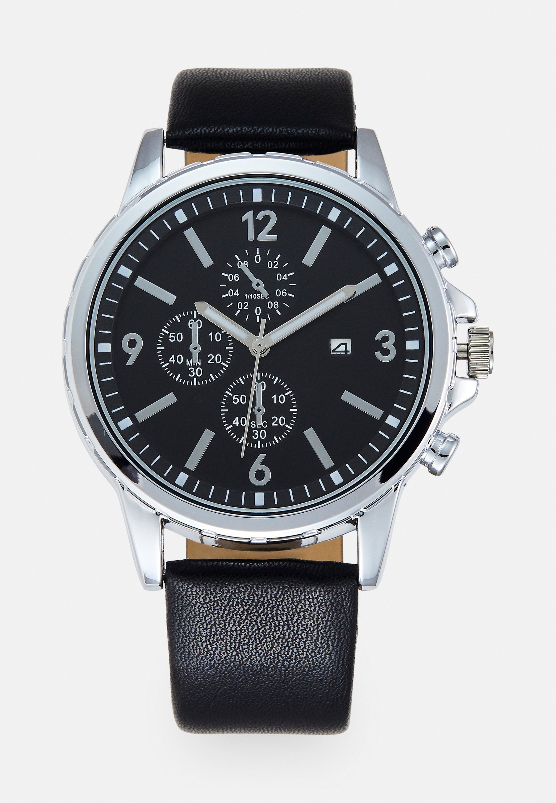 Pier One horloge - zwart/zilverkleurig