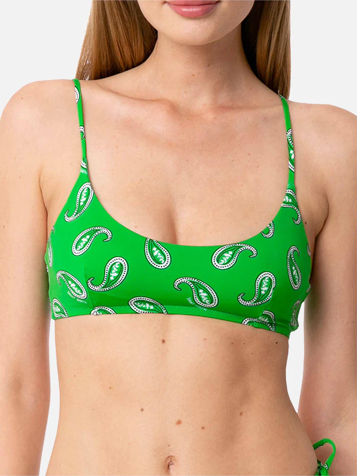 Damen-Bralette-Badeanzug mit Paisley-Muster